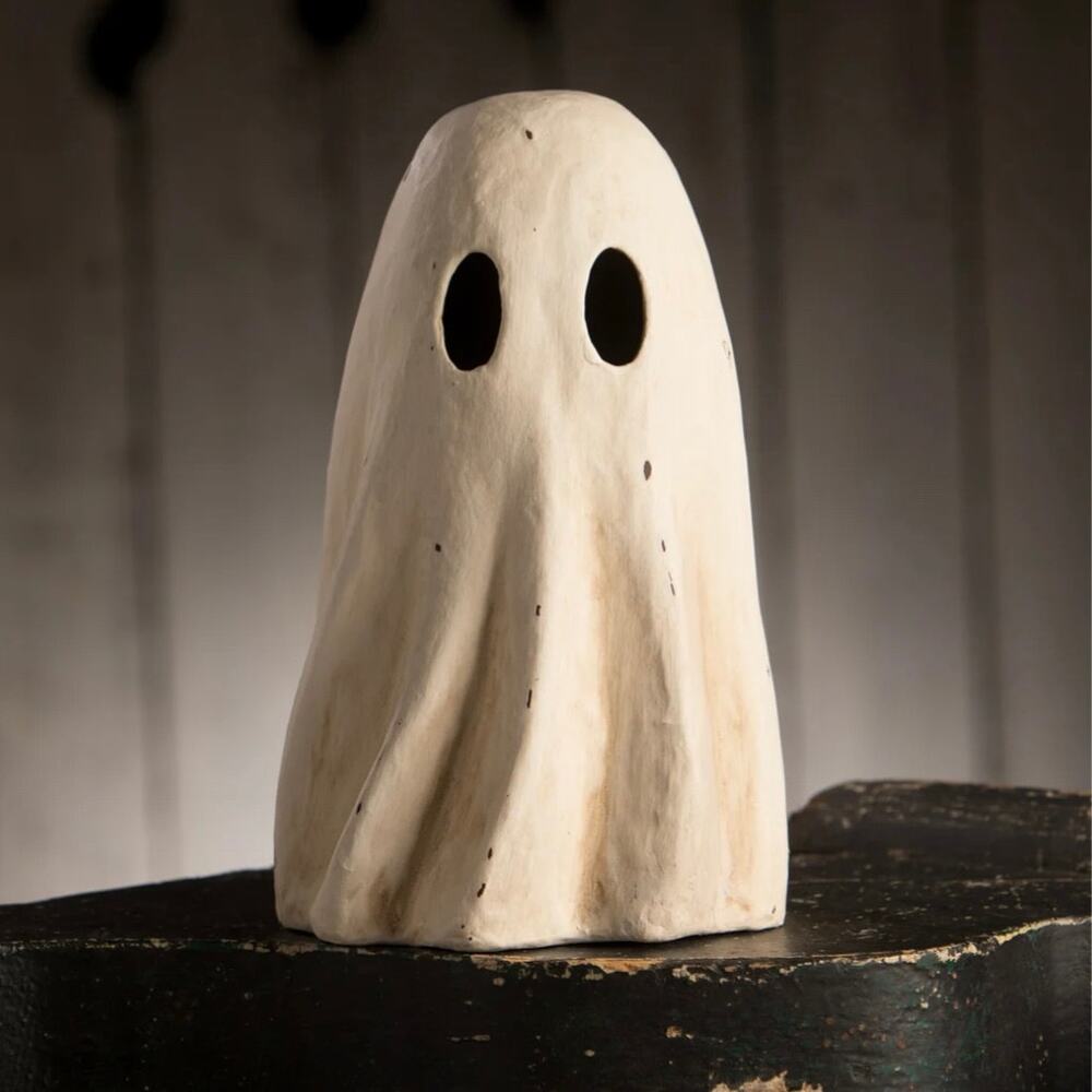 Bethany Lowe Tall Ghost Luminary Medium Paper Mache Halloween Figure Decor New
